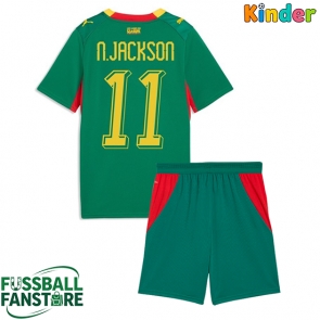 Senegal Nicolas Jackson #11 Replik Auswärtstrikot Kinder WM 2026 Kurzarm (+ Kurze Hosen)